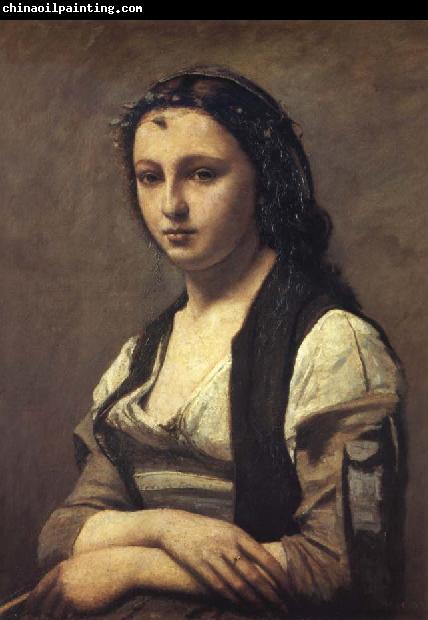 Corot Camille The woman of the pearl