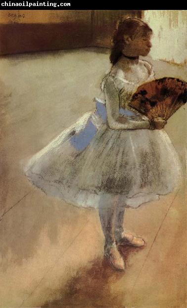 Edgar Degas The actress holding fan