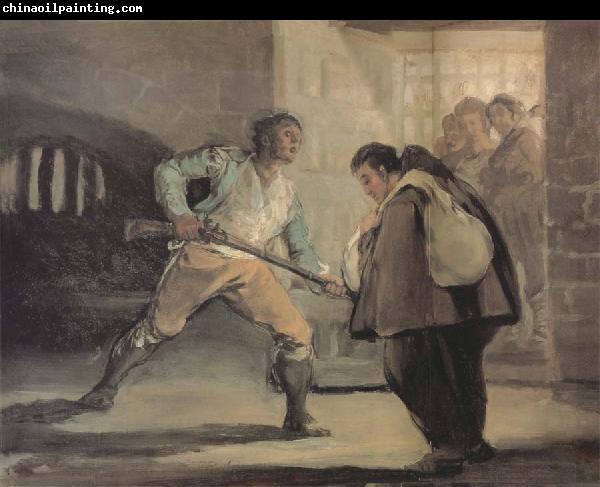 Francisco Goya El Maragato points a gun on Friar Pedro