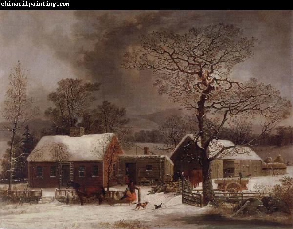 George Henry Durrie Winter Scene in New Haven,Connecticut