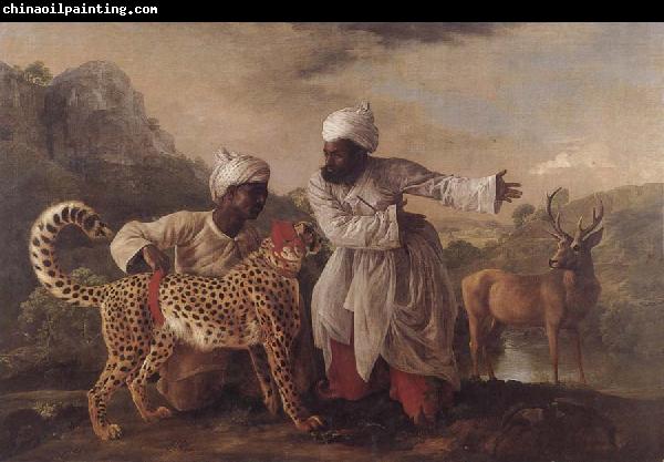 George Stubbs Cheetah and Stag with Two Indians