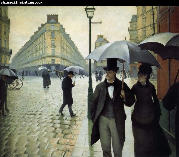 Gustave Caillebotte The raining at Paris street