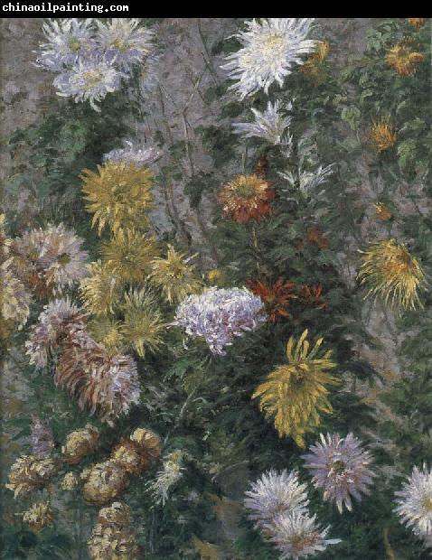 Gustave Caillebotte White and yellow chrysanthemum