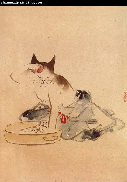 Hiroshige, Ando Cat Bathing