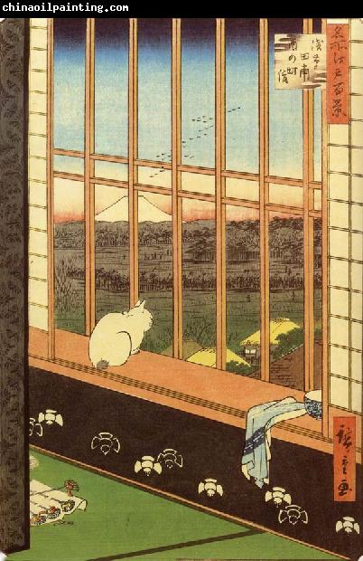 Hiroshige, Ando Cat at Window