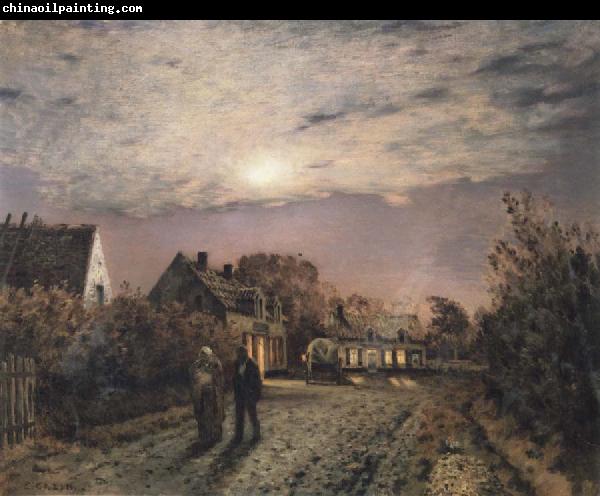 Jean Charles Cazin Sunday Evening in a Miner-s Village