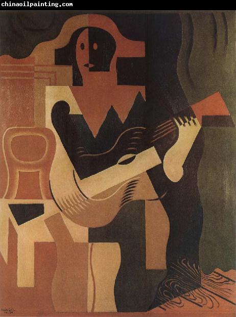 Juan Gris The clown playing Guitar