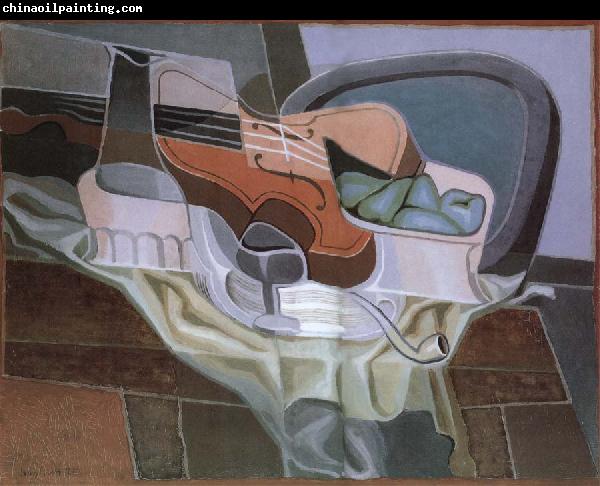 Juan Gris The Still life having table and armchair