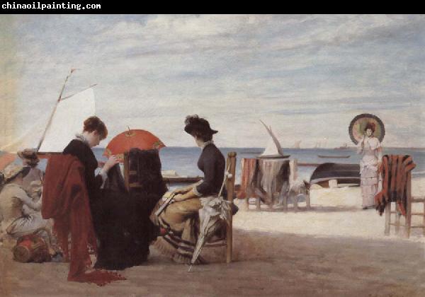 Jules Aviat Beach Scene,Trouville