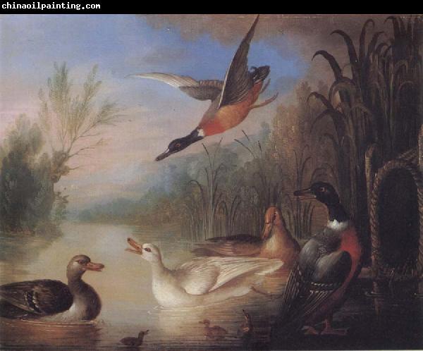 Marmaduke Cradock Waterfowl in a Landscape