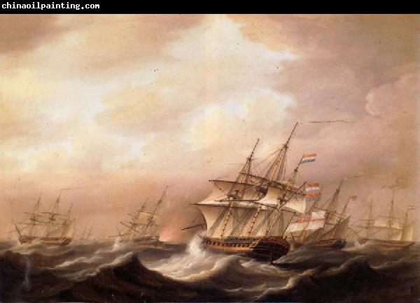 Nicholas Pocock A British convoy in a gale during the american war of independence