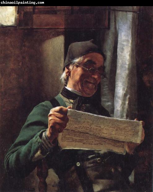 Tito Lessi Reading the Newpaper