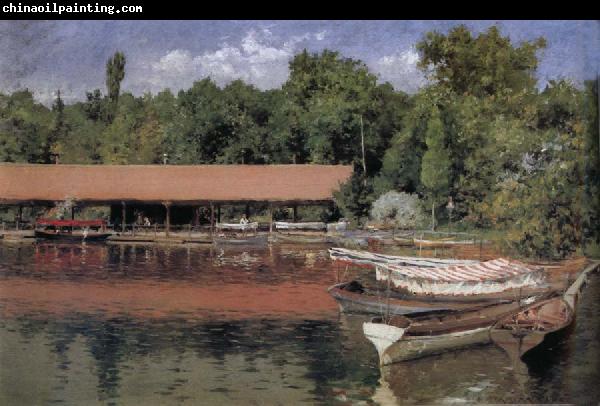 William Merritt Chase The boat in the lake