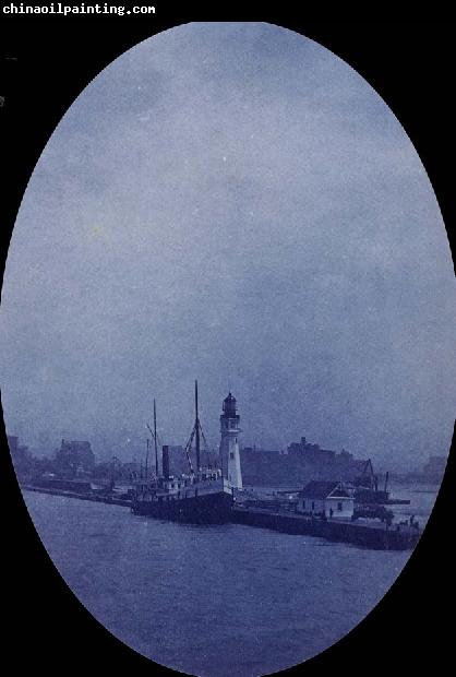 unknow artist Lighthouse and Harbor