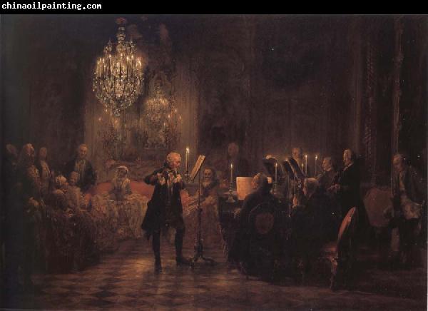 Adolph von Menzel The Flute concert of Frederick the Great at Sanssouci