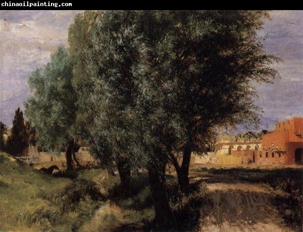 Adolph von Menzel Building Site with Meadow