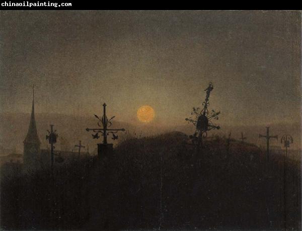 Carl Gustav Carus Cemetery in the Moonlight