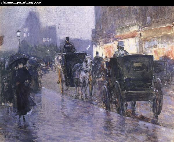 Childe Hassam Horse Drawn Coach at Evening