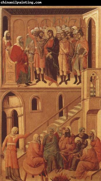 Duccio di Buoninsegna Peter-s First Denial of Christ Before the High Priest Annas