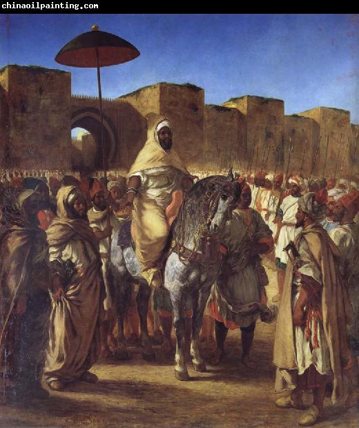 Eugene Delacroix Mulay Abd al-Rahman,Sultan of Morocco,Leaving his palace in Meknes,Surrounded by his Guard and his Chief Officers