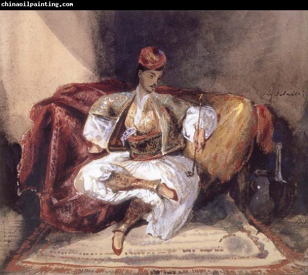 Eugene Delacroix Seated Turk Smoking