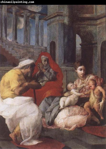 Francesco Primaticcio The Holy family with St.Elisabeth and St.John t he Baptist