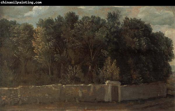 Francois Desportes Study of a Park,Surrounded by Walls