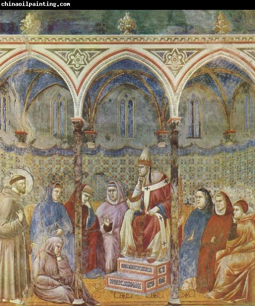 GIOTTO di Bondone Legend of St Francis St Francis Preaching before Pope Honorius Ill