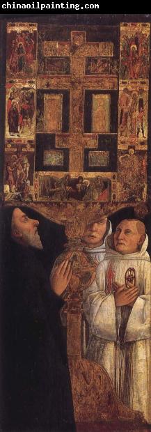 Gentile Bellini Cardinal Bessarion before his reliquary containing a piece of the True Cross,Along with two brothers of the Scuola della Carita in Venice