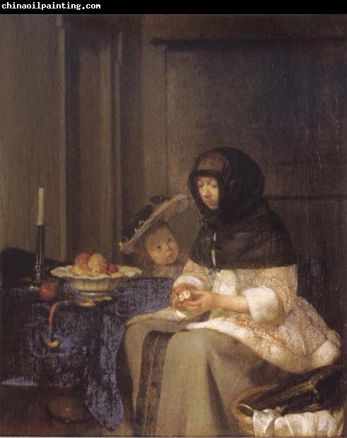 Gerard Ter Borch Woman peeling an apple