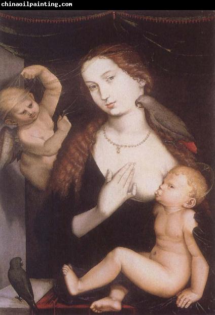 Hans Baldung Grien Virgin and Child with Parrots