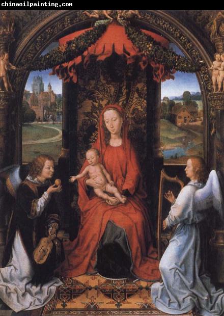 Hans Memling Madonna Enthroned with Child and Two Angels