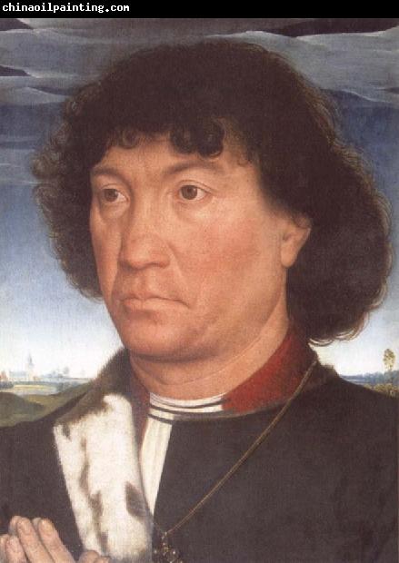 Hans Memling Portrait of a Man at Prayer before a Landscape