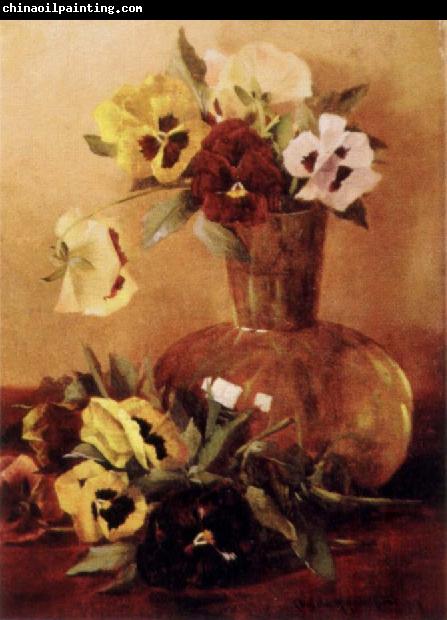 Hirst, Claude Raguet Pansies in a Glass Vase