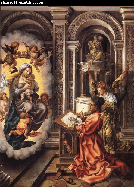 Jan Gossaert Mabuse St Luke painting the Virgin