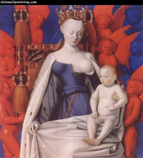 Jean Fouquet Virgin and Child Surrounded by angels