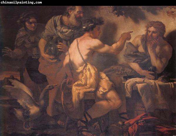 Johann Carl Loth Fupiter and Merury being entertained by philemon and Baucis