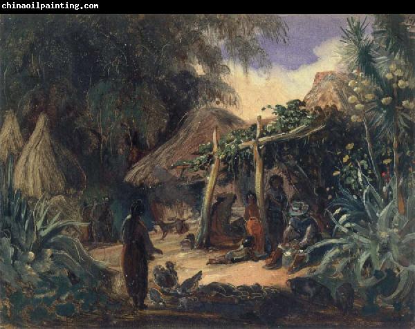 Johann Moritz Rugendas Indian Hut in the Village of Jalcomulco