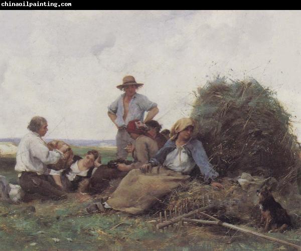 Julien  Dupre Harvesters At Rest