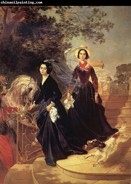 Karl Briullov Portrait of The Shishmariov sisters,Olga and Alexandra