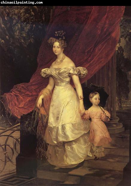 Karl Briullov Portrait of Gaand Duchess Yelena Pavlovna with her daughter