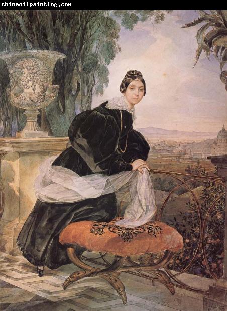 Karl Briullov Princess yelizaveta Saltykova on a balcony