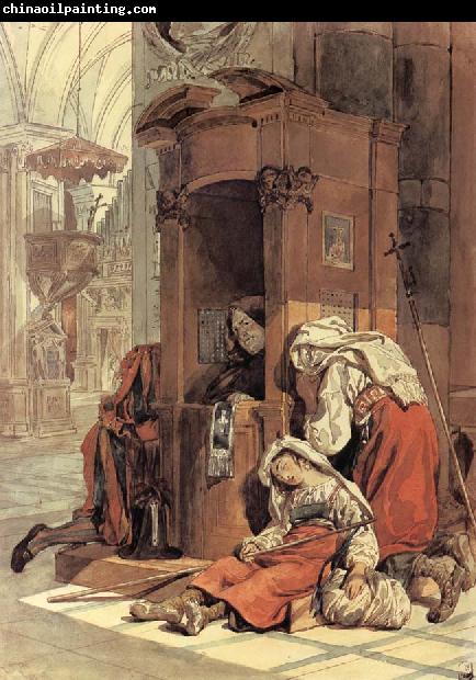 Karl Briullov Confession of an italian woman