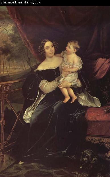 Karl Briullov Portrait of Olga davydova with Her Daughter Natalia