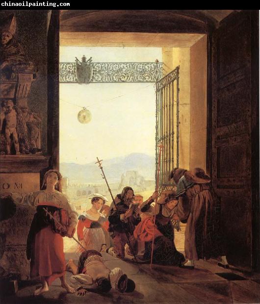 Karl Briullov Pilgrims in the Roorway of The Lateran Basilica