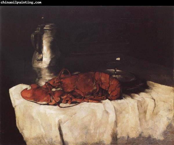 Karl Schuch Lobster with Pewter Jug and Wineglass