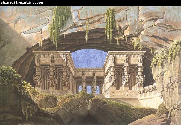 Karl friedrich schinkel The Portico of the Queen of the Night-s Palace,decor for Mozart-s opera Die Zauberflote