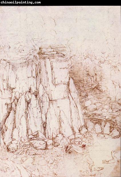 LEONARDO da Vinci A rock gorge