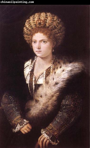 TIZIANO Vecellio Portrat of Isabella d Este