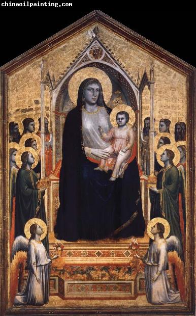 GIOTTO di Bondone Throning God mother with the child